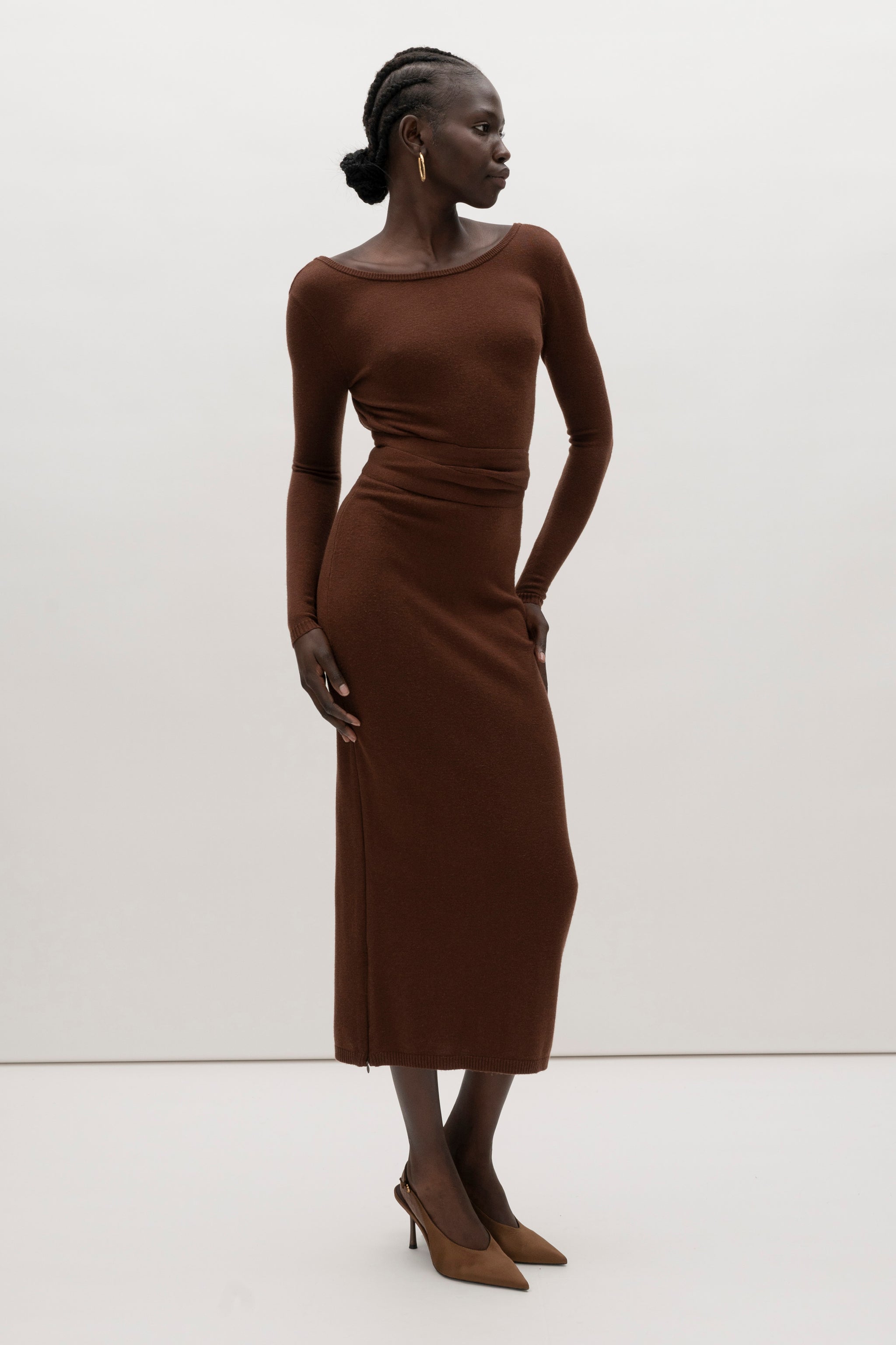 Bambi Knit Dress Chocolate / S Bambi Knit Dress Chocolate / S