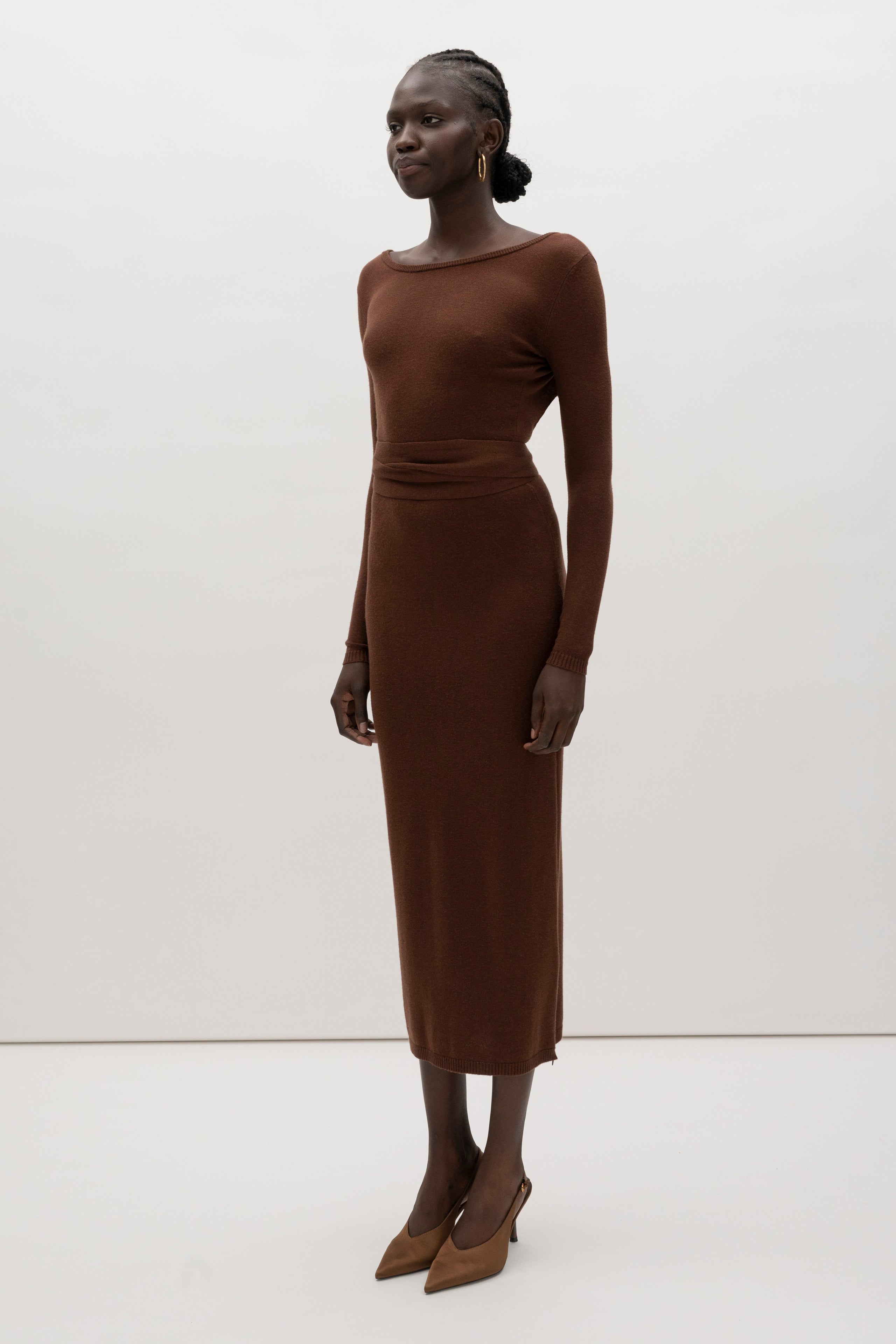 Bambi Knit Dress Chocolate / S Bambi Knit Dress Chocolate / S