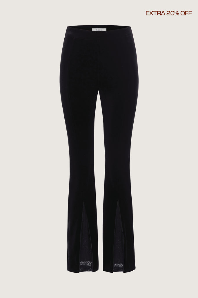  Rose Pant High-rise straight-leg velvet pant featuring hidden zips at front of ankle for option to reveal a lace flared silhouette. *This style has been noted to run one size larger, we suggest sizing down.Style with The Rose Corset | The Rose Bolero*FINAL SALE. Please reference our return & exchange policy here. Extra 20% off auto-applied in cart.