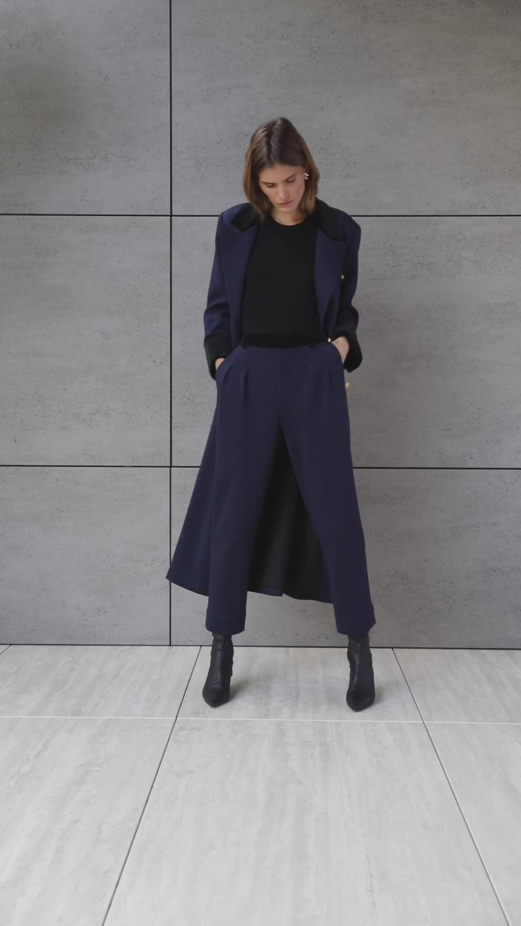 Navy Herringbone