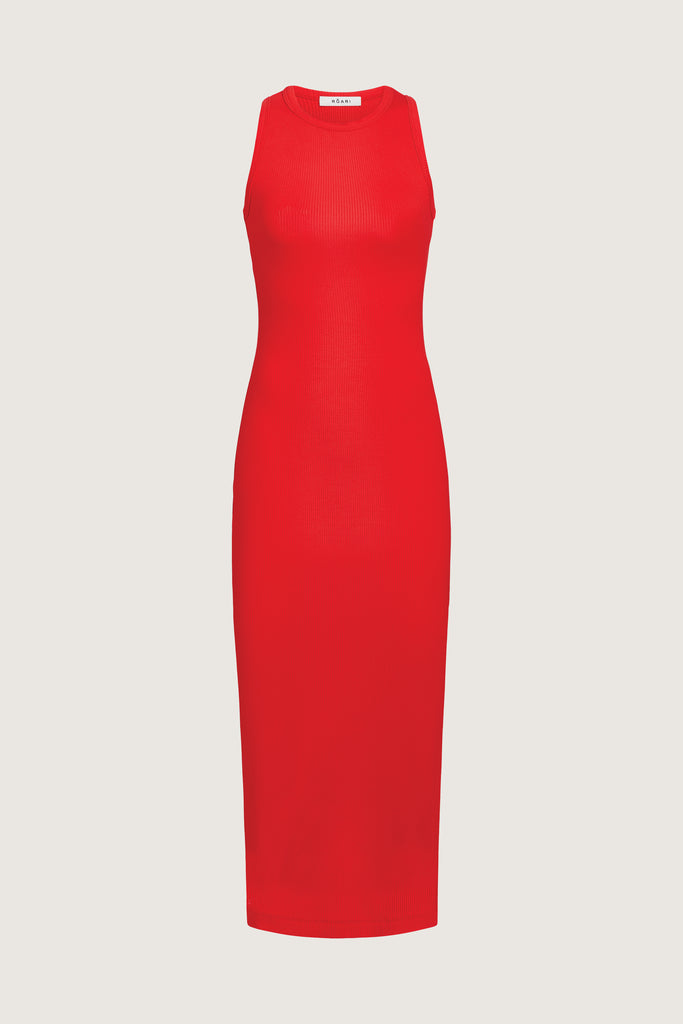 Paprika Red Alex Dress This premium ribbed dress has a cutout back and a fitted silhouette to offer a tasteful contour of the curves. 