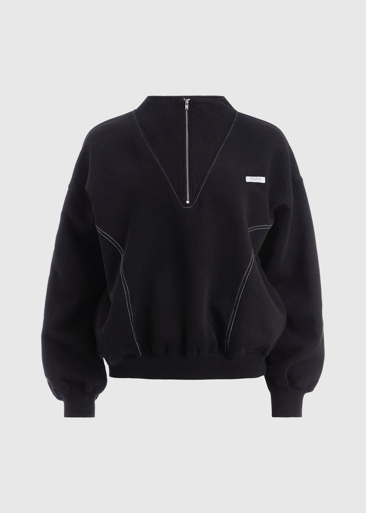 Black Henry Sweatshirt | The Archive This half-zip pullover features a ribbed v-neckline, branded patch logo and side pockets. All items within The Archive Collection are FINAL SALE.Subscribe to our newsletter to unlock an additional offer exclusive to the archive sale.