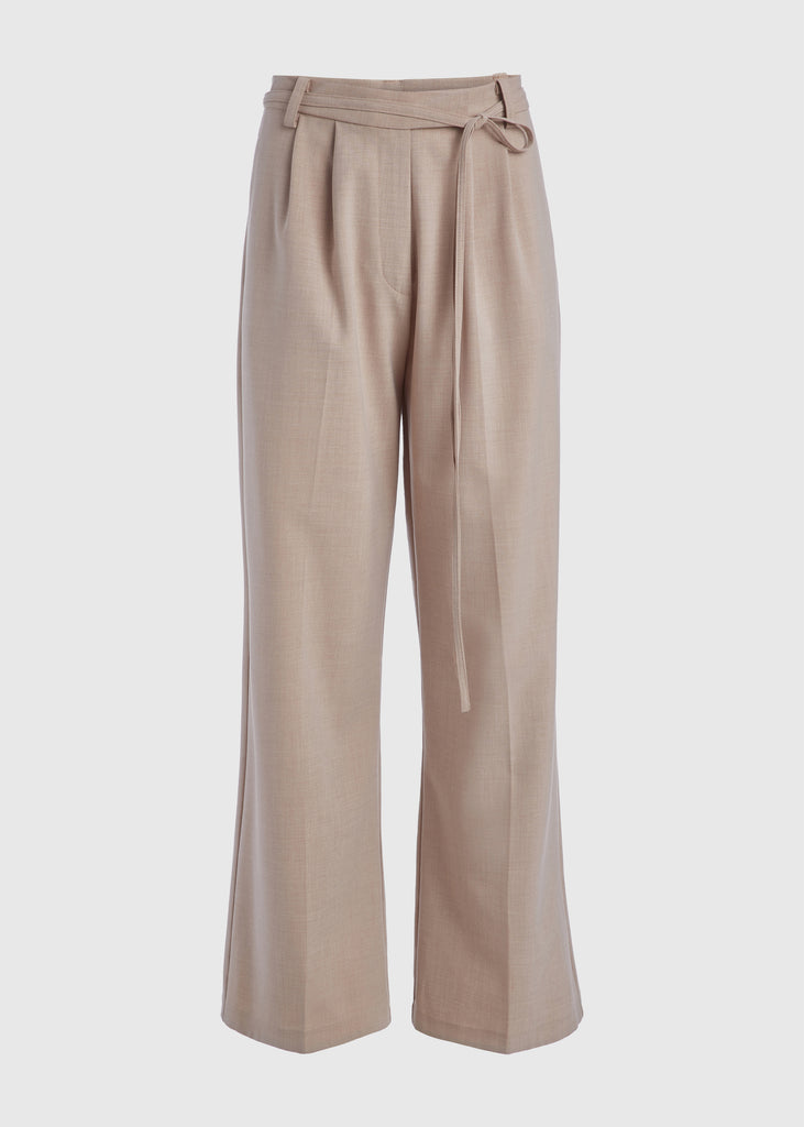 Dusty Pink Kat Trouser Dual pleated mid-rise trousers featuring a straight, relaxed fit. Pockets at back with horn buttons. Includes a self-fabric detachable belt. Styled with The Rhodes Blazer | The Lily Bodysuit | The Jamie WrapSALE MERCHANDISE IS EXCHANGE OR STORE CREDIT ONLY