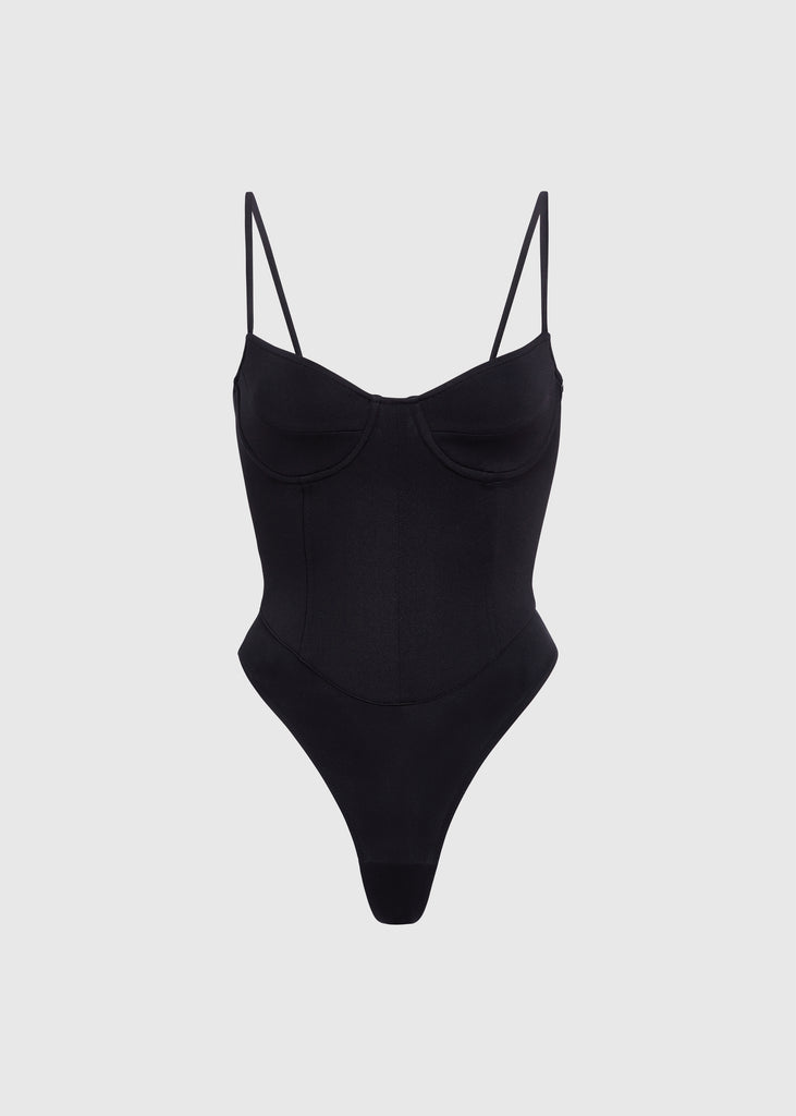 Black Lily Bodysuit This shape enhancing thong bodysuit is designed as the perfect base layer.*For sanitary reasons, bodysuits are finale sale.