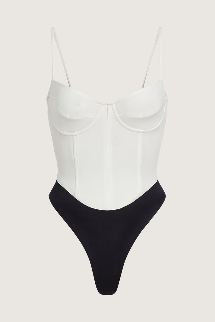 Bone Lily Bodysuit This shape enhancing thong bodysuit is designed as the perfect base layer.Style with The Sarah JeanFINAL SALE 